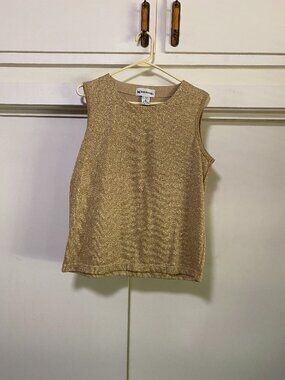 Bob Mackie, beautiful, sleeveless, gold sparkle tank, size M